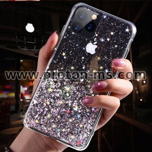 Луксозен Силиконов Кейс за iPhone 12 Pro Luxury Bling Glitter, Black