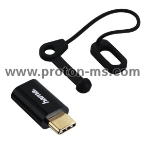 Адаптер HAMA USB-C мъжко- Micro USB B женско , 480Mbit/s, Черен