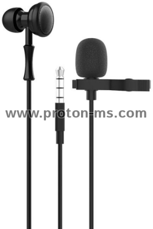 Слушалка за мобилни устройства Yookie YK1190, Mикрофон брошка, Type-C, Черен 