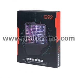 Геймърска клавиатура G92, За една ръка, Черен 