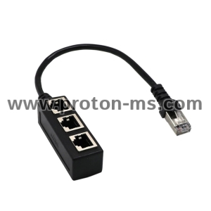 Разклонител RJ45, Splitter Ethernet RJ45 Cable Adapter 1 Male To 2/3 Female Port LAN Network Connector Wire Ethernet RJ45 Cable Adapter