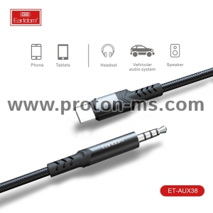 Аудио кабел Earldom ET-AUX38, 3.5mm към Type-C, 1.0м, Черен 