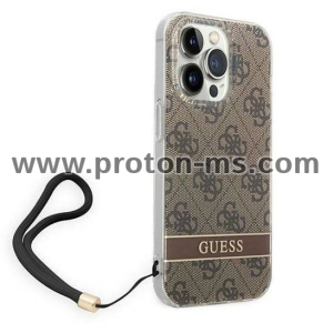 GUESS, iPhone 14 Pro Max, Print Strap brown