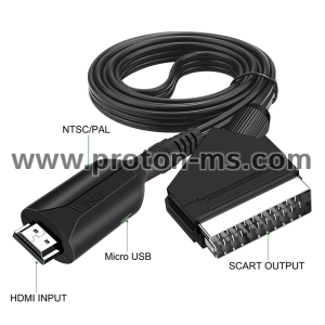 SCART TO HDMI CONVERTER AUDIO VIDEO ADAPTER FOR HDTV/DVD/SET-TOP BOX/PS3/PAL/NTSC