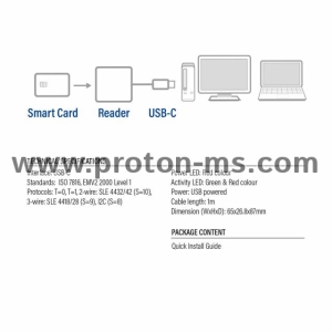 ЧЕТЕЦ НА СМАРТ КАРТИ ACT AC6020, USB 3.2 GEN 1