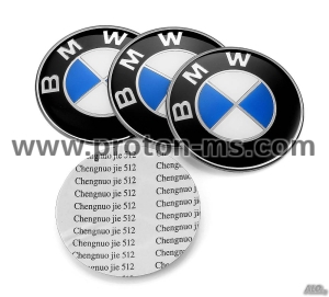 БМВ ЕМБЛЕМА ЗА ДЖАНТИ, БЯЛО - СИНЯ, 56мм, Car Wheel Hub Center Cover Dust-Proof Caps Emblem Badge Sticker For E46 F20 F30 E36 E39 E60 E94 G30 X3 X5