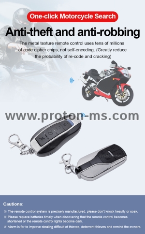 Engine Start Immobiliser Remote Control Motorcycle Bike One Way Security Alarm System