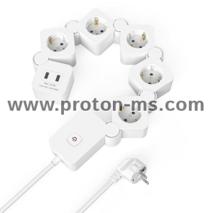 Splitter with 3 sockets with key and 1.5m cable with Sono Protection
