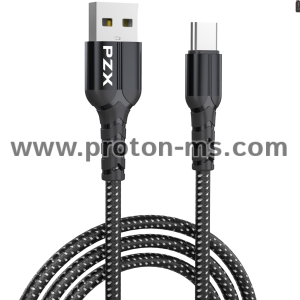 КАБЕЛ USB TYPE C – PZX V146S 3A 1М- С ОПЛЕТКА