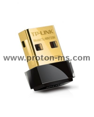 НАНО АДАПТЕР TP LINK TL-WN725N, USB, REALTEK, 2.4GHZ, 802.11N/G/B