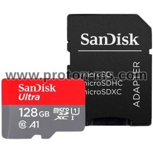 Memory card SANDISK Ultra microSDXC, 128GB, A1, UHS-I, U1, Class 10, 140MB/s, Adapter