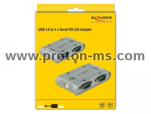 Адаптер DeLock, USB 2.0 - 4 x RS-232