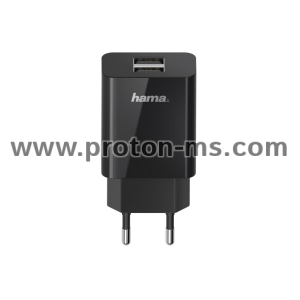 Hama USB Charger, 2-port, 5V/10.5W, Black