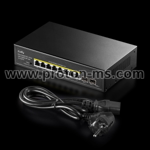 Суич Cudy GS1008PS2, L2, 8 x Gigabit Ethernet PoE ports, 2 x SFP, 128MB RAM