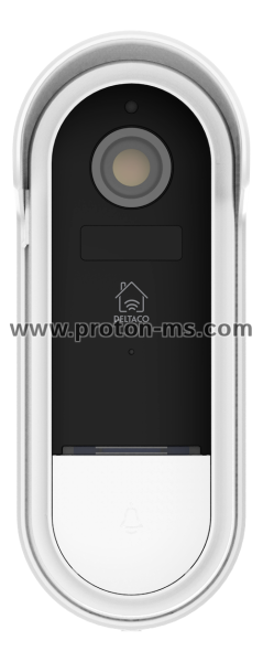 DELTACO SMART HOME WiFi Doorbell camera, 2.4GHz, 1080p, IR 5m, microSD, white