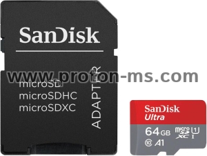 Карта памет SANDISK Ultra microSDXC, 64GB