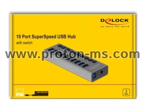 USB Hub with 10 Ports, DELOCK-63670