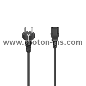 Универсален захранващ кабел HAMA, Шуко, 3pin(IEC C13 женско, 2.5 m, Черен