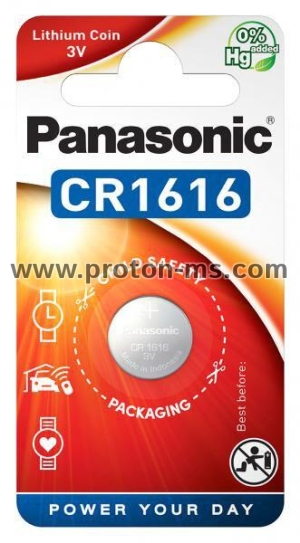 Бутонна литиева батерия PANASONIC CR-1616, 3V
