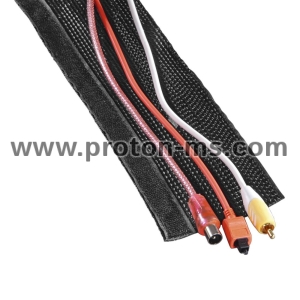 Hama Flexible Fabric Cable Conduit, Universal, 20 - 40 mm, 1.8 m, black