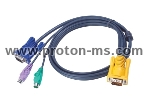 KVM кабел ATEN 2L-5210P, PS/2 KVM към 3in1 SPHD, 10 м