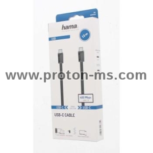 Cable HAMA USB-C Plug - USB-C Plug, 1.5 m, USB 2.0, Black