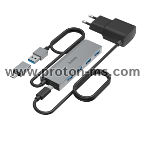 USB Hub, 4 Ports, USB 3.2 Gen 1, 5 Gbit/s, HAMA-200138
