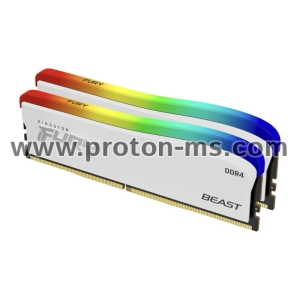 Memory Kingston FURY Beast White RGB 32GB(2x16GB) DDR4 PC4-28800 3600MHz CL18 KF436C18BWAK2/32
