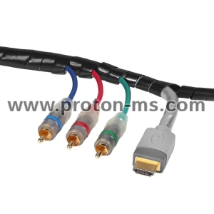 Hama Flexible Spiral Cable Conduit, Universal, 7.5 - 30 mm, 2.5 m, black