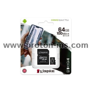 Memory card Kingston Canvas Select Plus  microSDXC 64GB, Class 10 UHS-I