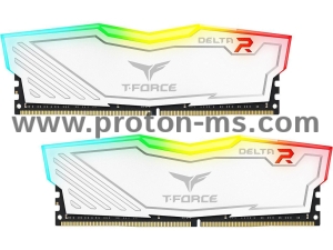 Памет Team Group T-Force Delta RGB White DDR4 - 16GB (2x8GB) 3200MHz CL16-20-20-40 1.35V
