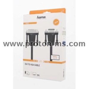 Hama Video Cable, DVI Plug to VGA Plug, Full-HD 1080p, 1.50 m