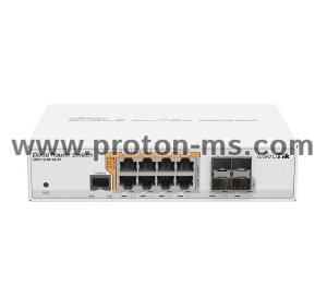 Switch 8 port Mikrotik CRS112-8P-4S-IN, 8 x Gigabit Ethernet ports, 10/100/1000Mbps, 4 x SFP