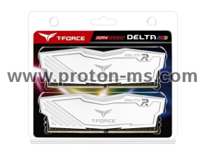 Memory Team Group T-Force Delta RGB White DDR4 - 16GB (2x8GB) 3200MHz CL16-18-18-38 1.35V