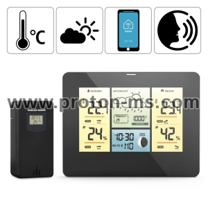 Електронна метеостанция с приложение HAMA, външен сензор, термометър/хигрометър/барометър