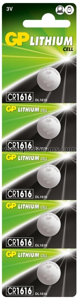 Lithium Button Battery GP CR1616 3V 5 pcs in blister /price for 1 battery/  GP