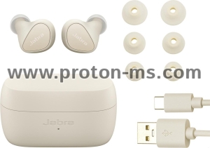 Блутут слушалки Jabra Elite 4, Light beige