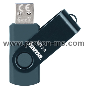Hama "Rotate" USB Flash Drive, USB 3.0, 256 GB, 90 MB/s, petrol blue