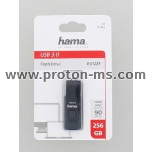 Hama "Rotate" USB Flash Drive, USB 3.0, 256 GB, 90 MB/s, petrol blue