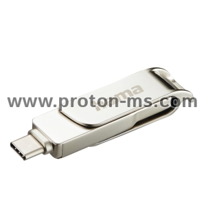 Hama "C-Rotate Pro" USB Stick, USB-C 3.1/3.0, 512GB, 100MB/s, silver