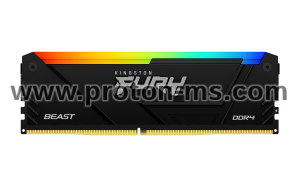 Memory Kingston FURY Beast Black RGB 128GB(4x32GB) DDR4 3600MHz CL18 KF436C18BB2AK4/128