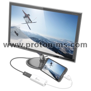 Видео адаптер j5create JUA165C, За андроид, USB-C/USB-B мъжко - HDMI женско, Бял