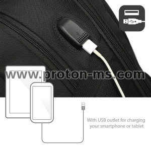 Раница за лаптоп ACT AC8530, до 15.6", USB изход, Черна