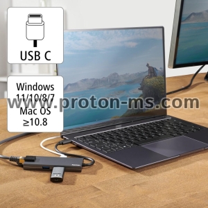 USB-C Hub, Multiport, 5 Ports, HAMA-200109
