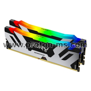 Памет Kingston Fury Renegade Silver/Black RGB 32GB(2x16GB) DDR5 7200MHz CL38 KF572C38RSAK2-32, XMP