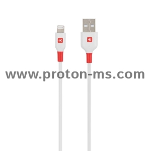 Кабел Skross, Lightning - USB-A 2.0 мъжко, 1.2 м, Бял
