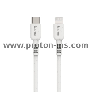 Hama "Eco" Charging Cable, USB-C - Lightning, 1 m, white