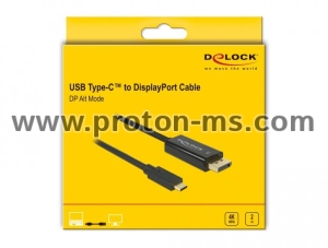 Delock Cable USB Type-C™ male > DisplayPort male (DP Alt Mode) 4K 60 Hz 2 m black