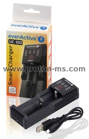 Charger  for  LiIon/NiMh batteries 3,7v/1.2v universal 1 plate USB micro UC-100 EverActive