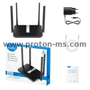 Wireless Router Cudy LT500, 4G LTE AC1200, 2.4/5 GHz, 300 - 867 Mbps, 10/100